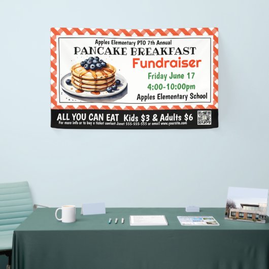PANCAKE Fondsenwerving PTO PTA Kerk Banner (Beurs)