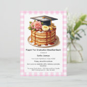 Pancake Graduation Breakfast Celebration Kaart (Staand voorkant)