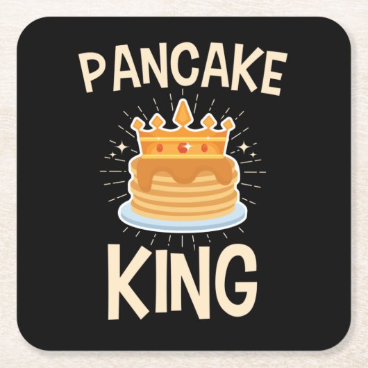 Pancake King Vierkante Kartonnen Onderzetter (Voorkant)
