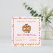 Pancake & Pyjama Brunch Anniversaire Invitation (Debout devant)