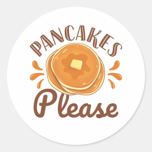 Pancakes alsjeblieft ronde sticker (Voorkant)