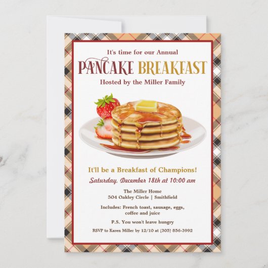 Pancakes and Breakfast Invitation (Devant)