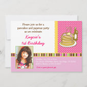 Pancakes and Pajamas Birthday Invitation Photo (Devant)
