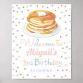 Pancakes and Pajamas Glitter Dot Birthday Welcome Poster (Voorkant)