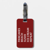 Pancakes Beach Sushi Ice Cream Repeat Bagagelabel (Achterkant verticaal)