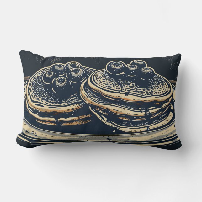 Pancakes Blueberry Lancer Oreiller (Recto)