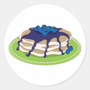 Pancakes Blueberry Ronde Sticker