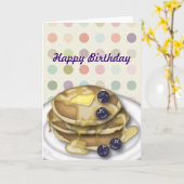Pancakes Bonne Carte Pois Anniversaire (Fleur jaune)