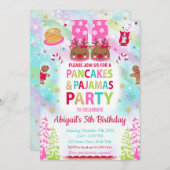Pancakes de Noël et pyjamas Invitation d'anniversa (Devant / Derrière)