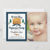 Pancakes Et Pyjamas Anniversaire Invitation Plaid (Devant)