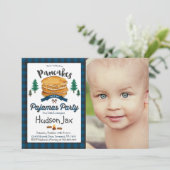 Pancakes Et Pyjamas Anniversaire Invitation Plaid (Debout devant)