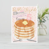 Pancakes et pyjamas couché Invitation Anniversaire (Debout devant)