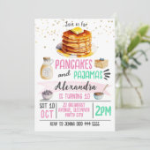 Pancakes et pyjamas couché Invitation Anniversaire (Debout devant)