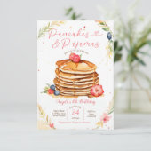 Pancakes et Pyjamas Fête Anniversaire Invitation (Debout devant)