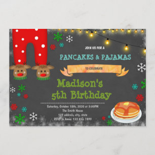 Pancakes et pyjamas invitation à Noël