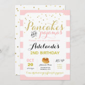 Pancakes et pyjamas Invitation Anniversaire (Devant / Derrière)