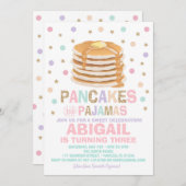 Pancakes et pyjamas Invitation d'anniversaire (Devant / Derrière)
