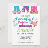 Pancakes et pyjamas Invitation d'anniversaire (Devant)