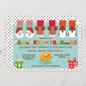 Pancakes et Pyjamas Invitation de vacances (Devant / Derrière)