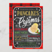 Pancakes et pyjamas Noël Invitation à la fête de N (Devant / Derrière)