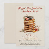 Pancakes Graduation Party Invitation (Devant / Derrière)