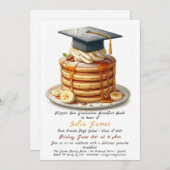 Pancakes Graduation Party Invitation (Devant / Derrière)