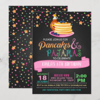 Pancakes & Pajamas Birthday Invitation