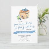 Pancakes & Pajamas Birthday Invitation Kaart (Staand voorkant)