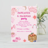 Pancakes Pajamas fête Anniversaire Invitation (Debout devant)