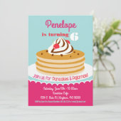 Pancakes Pajamas Invitation Filles Anniversaire (Debout devant)