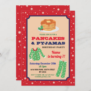 Pancakes & Pajamas kerstfeest Birthday Blue Kaart