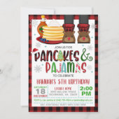 Pancakes & Pajamas Kerstkerstavond Uitnodiging W (Voorkant)