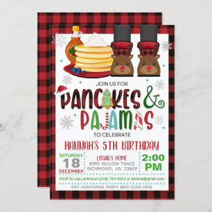 Pancakes & Pajamas Kerstkerstavond Uitnodiging W