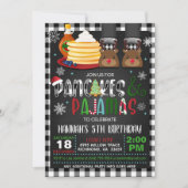 Pancakes & Pajamas Noël Anniversaire Invitation R (Devant)