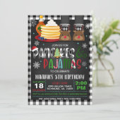 Pancakes & Pajamas Noël Anniversaire Invitation R (Debout devant)