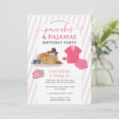 Pancakes Pajamas PJ's Girl Kids Birthday Party Kaart (Staand voorkant)