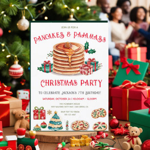Pancakes & Pyjamas Carte d'invitation de Noël