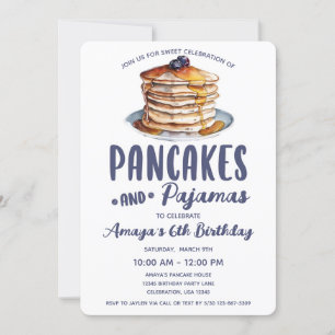 Pancakes & Pyjamas Invitation à la Fête d'Annivers