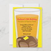 Pancakes & Pyjamas Jaune Brunch Party Invitation (Devant)