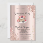 Pancakes Roos Gold Glitter Drift Retirement Kaart (Voorkant)