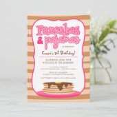 Pancakes roses et pyjamas Invitation d'anniversair (Debout devant)