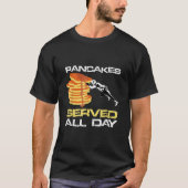 Pancakes Served Day Fun Lineman Football Chri T-shirt (Voorkant)