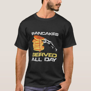 Pancakes Served Day Fun Lineman Football Chri T-shirt