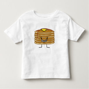 Pancakes stack boter stroop fluffy ontbijt kinder shirts
