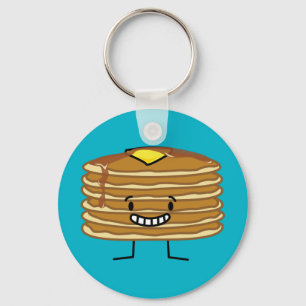 Pancakes stack boter stroop fluffy ontbijt sleutelhanger