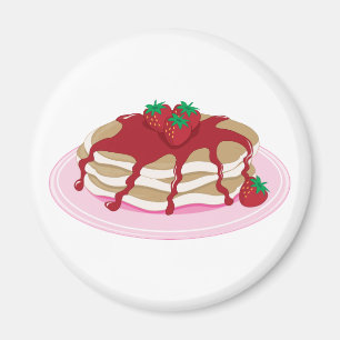 Pancakes Strawberry Magneet