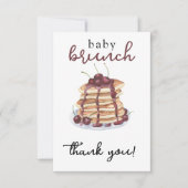 Pancakes Sweet Cherry Baby shower Carte de remerci (Devant)