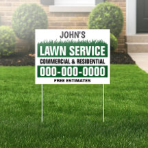 18" X 24" Green Lawn Service Jardin à deux côtés