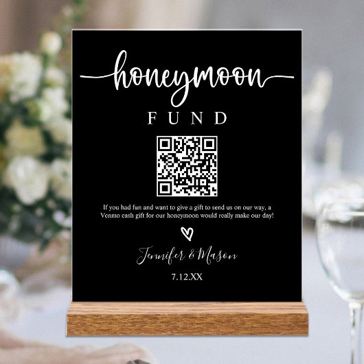 Pancarte Cadeau de Lune de Miel, Code QR Vœu Lune 