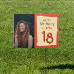 Pancarte Custom Happy 18th Birthday photo personnalisée<br><div class="desc">Joyeux 18e anniversaire photo personnalisée</div>